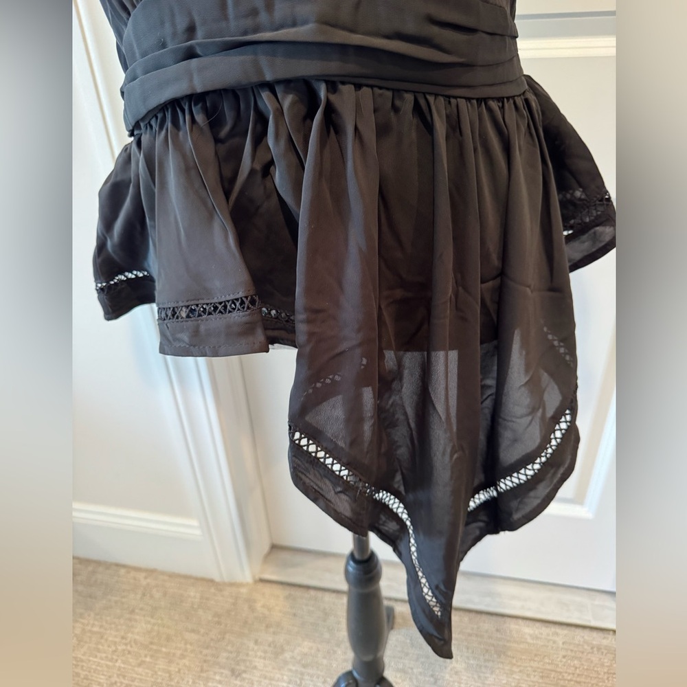 ✨ Pastel Brand Asymmetrical Blouse – Black, Size M (NWT) ✨ - Picture 3 of 11